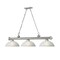 Z-Lite Cordon 3 Light Billiard, Brushed Nickel & White Linen 2306-3BN-DWL14 - alternate 2